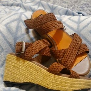 Adam Tucker leather wedges